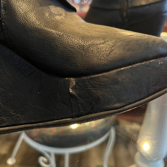 Black wedge ankle booties - Picture 4 of 6